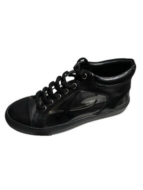 BCBGeneration Women's Black Low-Top Transparent Lace-Up Sneakers